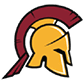 A logo of a Roman soldier with a helmet and a red and gold color scheme. AI generated content