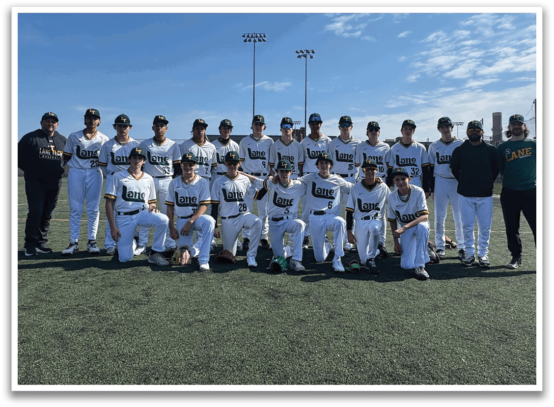 A baseball team poses for a photo on the field. AI generated content