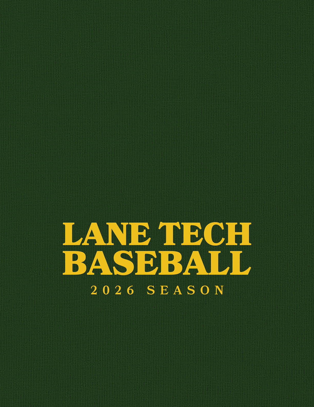 A green book cover with the title “Lane Tech Baseball 2016 Season". AI generated content