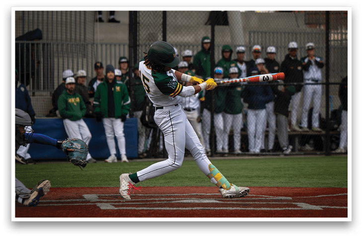 A baseball player is swinging a bat at a ball during a game. AI generated content