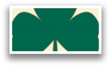 A green four-leaf clover with a gold stem. Description generated by AI