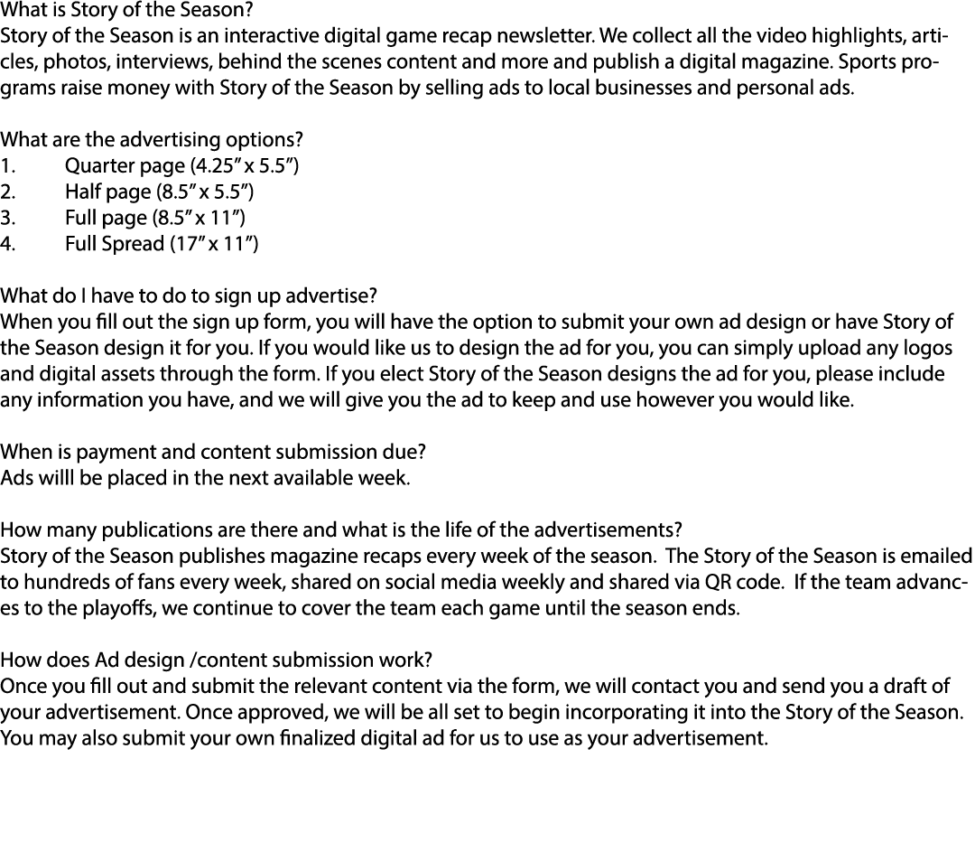 What is Story of the Season? Story of the Season is an interactive digital game recap newsletter. We collect all the ...