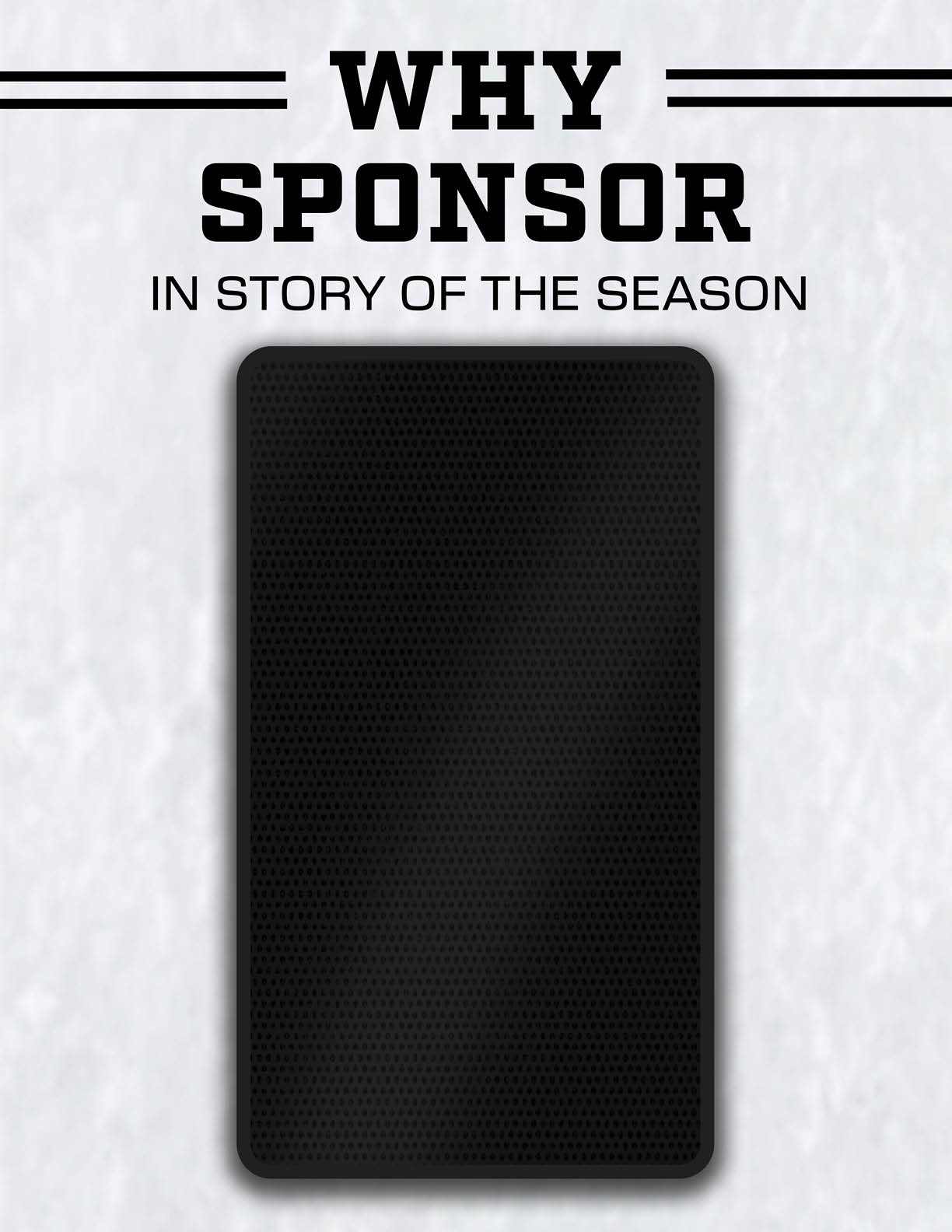 A black cell phone with a sponsor in the background. AI generated content