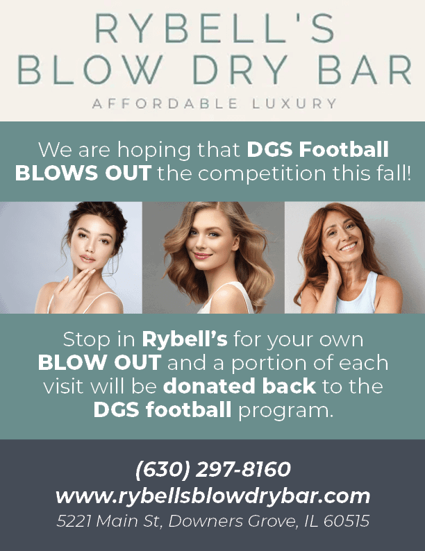 An advertisement for a hair drying bar, featuring two women with blow dryers. AI generated content