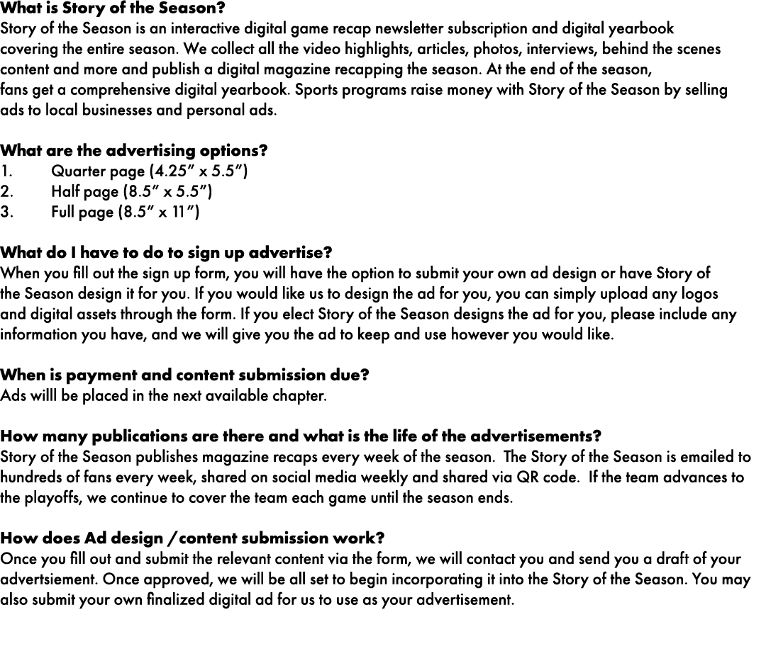 What is Story of the Season? Story of the Season is an interactive digital game recap newsletter subscription and dig...