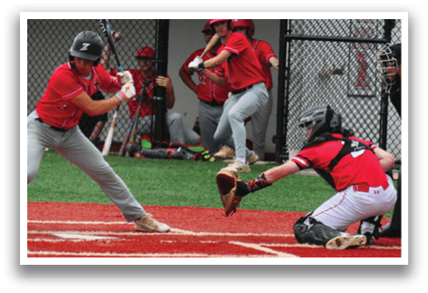 A baseball player is swinging a bat at a ball, while a catcher and an umpire watch. AI generated content