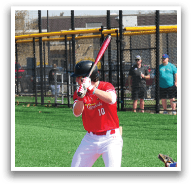 A baseball player is swinging a bat at a ball. AI generated content