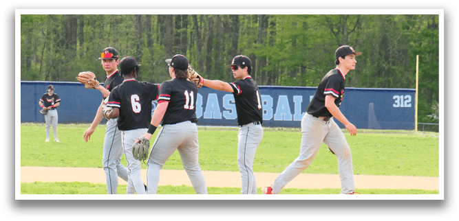 A group of baseball players on a field, some of them wearing black shirts and red shoes. AI generated content