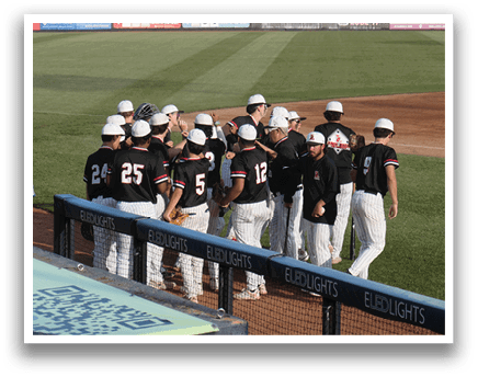 Baseball players wearing black and white uniforms are standing on the field. AI generated content