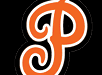 A large orange letter P is displayed on a black background. AI generated content