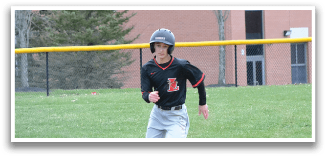 A baseball player running on a field. Description generated by AI