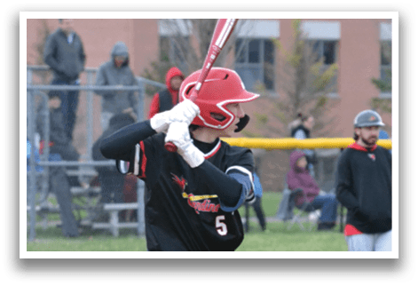 A baseball player is swinging a bat. Description generated by AI