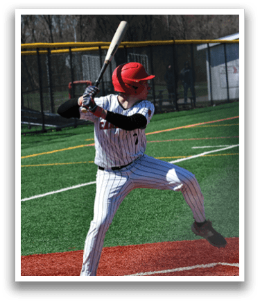 A baseball player is swinging a bat. Description generated by AI