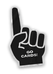 A collection of merchandise for the Cardinals. Description generated by AI