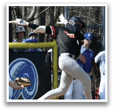 A baseball player is swinging a bat. Description generated by AI