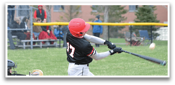 A baseball player is swinging a bat. Description generated by AI