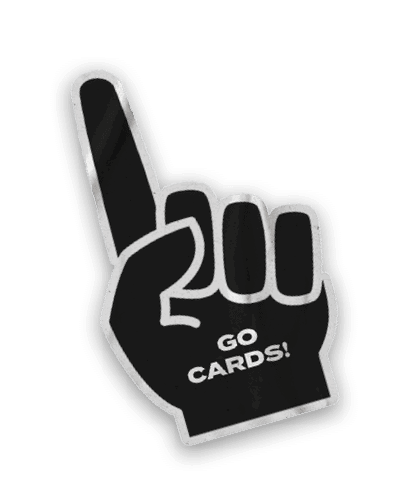 A collection of sports merchandise for the Cardinals. Description generated by AI