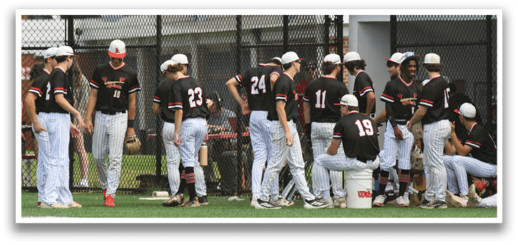 Baseball players in black and white uniforms. Description generated by AI