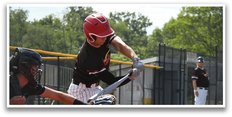 A baseball player is swinging a bat. Description generated by AI