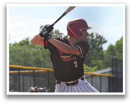 A baseball player is swinging a bat. Description generated by AI