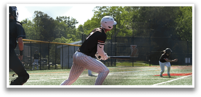 A baseball player running on the field. Description generated by AI