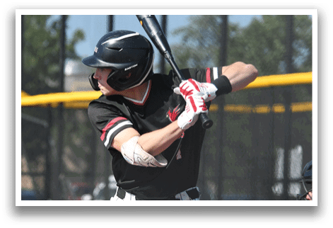 A baseball player is swinging a bat. Description generated by AI