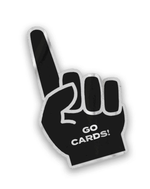A collection of sports merchandise for the Cardinals. Description generated by AI
