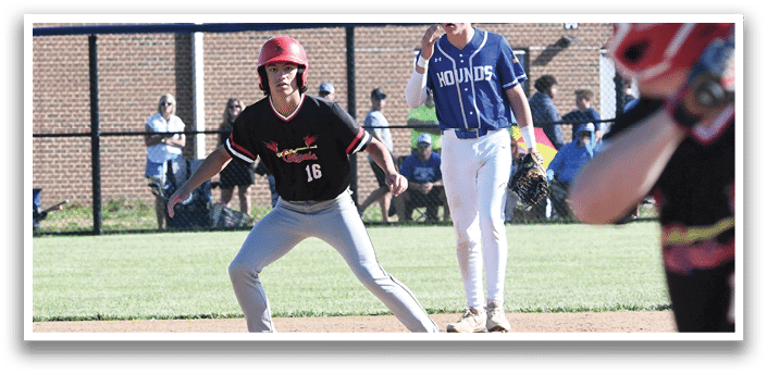 A group of baseball players wearing red and white uniforms. Description generated by AI