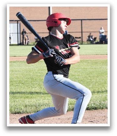 A man in a red shirt and white pants is pitching a baseball. Description generated by AI
