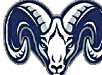 A ram's head with a blue and white design. AI generated content