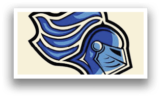 A blue and black helmet with a face on it. Description generated by AI