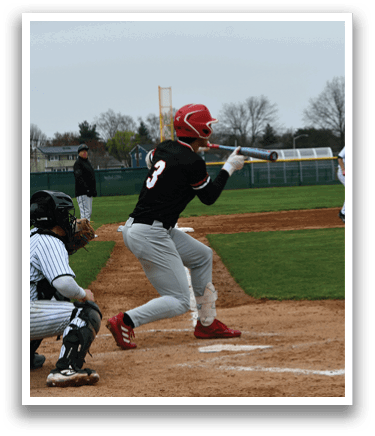 A baseball player is swinging a bat. Description generated by AI