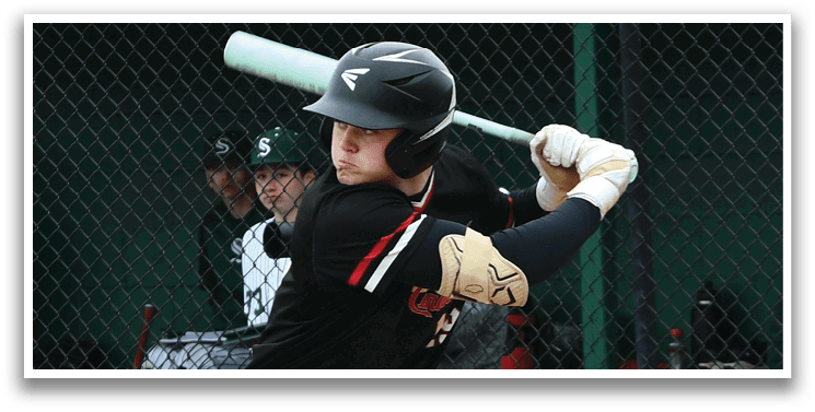 A baseball player is swinging a bat. Description generated by AI