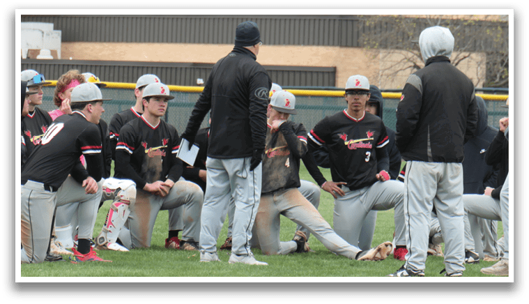 A group of baseball players on a field. Description generated by AI