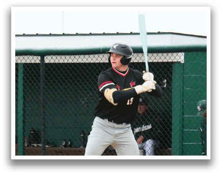 A baseball player is swinging a bat. Description generated by AI