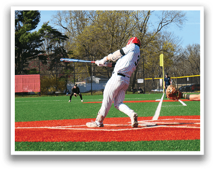 A baseball player is swinging a bat. Description generated by AI