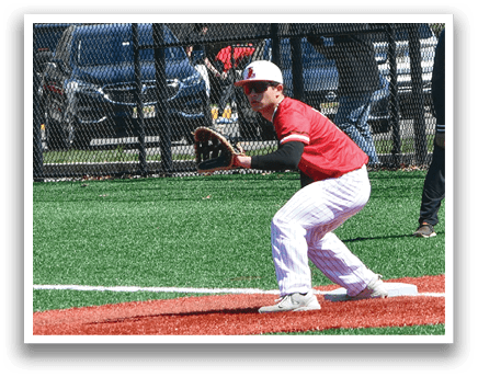 A baseball player is running to the base while another player is trying to catch the ball. Description generated by AI