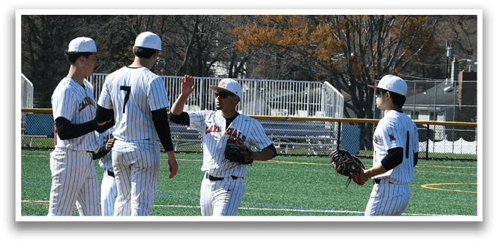 A group of baseball players on a field. Description generated by AI