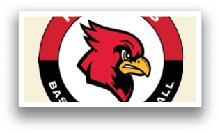 A red and white logo for the Cardinals baseball team. Description generated by AI