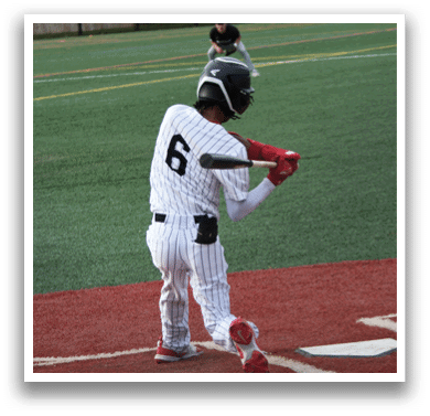 A baseball player is swinging a bat. Description generated by AI