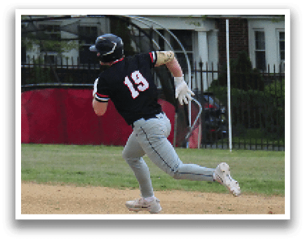 A baseball player running on the field. Description generated by AI