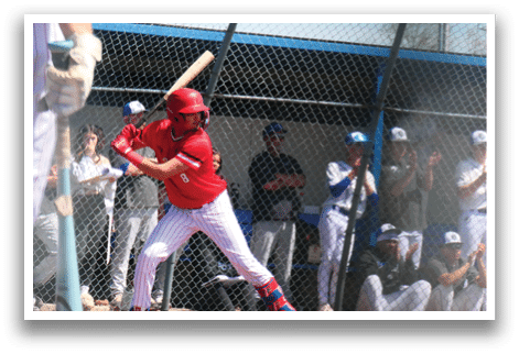 A baseball player is swinging a bat. Description generated by AI