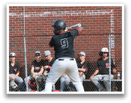 A baseball player is swinging a bat. Description generated by AI