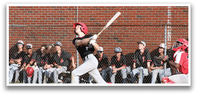 A baseball player is swinging a bat. Description generated by AI