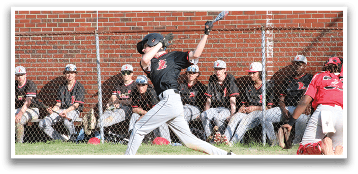 A baseball player is swinging a bat. Description generated by AI