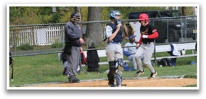A baseball game is taking place with a batter, catcher, and umpire. Description generated by AI