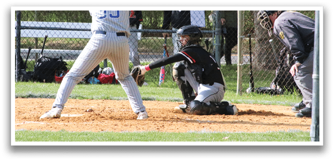 A baseball player is swinging a bat at a ball. Description generated by AI