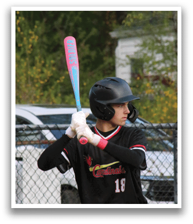 A person holding a bat and a pink bat. Description generated by AI