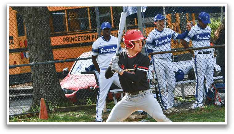 A baseball player is holding a bat and getting ready to swing. Description generated by AI