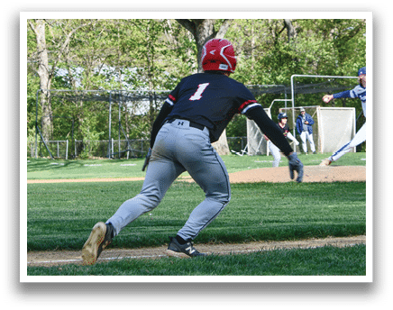 A baseball player is sliding into a base. Description generated by AI